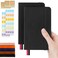 MicroSpark Pocket Dotted Notebook 2Pack Dot Grid Notebook Dotted Journal with Stickers 35 x 55 Hardcover Small Mini A6 size 160 Pages 100 gsm Thick Paper Black
