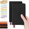 MicroSpark Pocket Dotted Notebook 2Pack Dot Grid Notebook Dotted Journal with Stickers 35 x 55 Hardcover Small Mini A6 size 160 Pages 100 gsm Thick Paper Black
