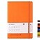 Deziliao Hardcover Notebook Journal 160 Pages Lined Journal Notebooks for Work 100Gsm Premium Thick Paper with Pocket Medium 57x84 Orange Ruled
