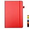 Deziliao Lined Journal Notebooks with Pen Loop Hardcover Notebook Journal for Work 100Gsm Premium Thick Paper with Inner Pocket Medium 57x84 bright Red Ruled 1 Pack