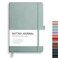 RETTACY Dotted Journal Notebook 192 Pages A5 Medium Size 57 x 83 Leather Hardcover 100 GSM Thick Paper for Journaling Planning Tracking Bluegray