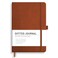 RETTACY Dotted Journal Notebook 192 Pages A5 Medium Size 57 x 83 Leather Hardcover 100 GSM Thick Paper for Journaling Planning Tracking Brown