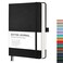 RETTACY Dotted Journal Notebook 256 Pages A5 Medium Size 57 83 Leather Hardcover 120 GSM Thick Paper for Journaling Planning Tracking Black
