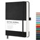 RETTACY Dotted Journal Notebook 256 Pages A5 Medium Size 57 83 Leather Hardcover 120 GSM Thick Paper for Journaling Planning Tracking Black