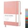 RETTACY Dotted Journal Notebook 256 Pages A5 Medium Size 57 83 Leather Hardcover 120 GSM Thick Paper for Journaling Planning Tracking Pink