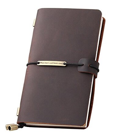 Robrasim Leather Journal Refillable Travelers Notebook Antique Handmade Leather Writing Diary Notepad Travel Journal Notebook for Men Women Medium Size 67 x 4 Coffee