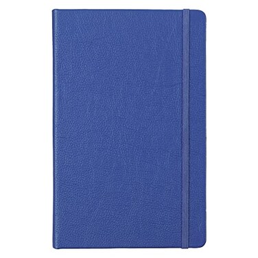 Leatherpress Leather Notebook Writing Journal FullGrain Leather Narrow Ruled Paper Notebooks for Work School Pacific Blue 84 x 54
