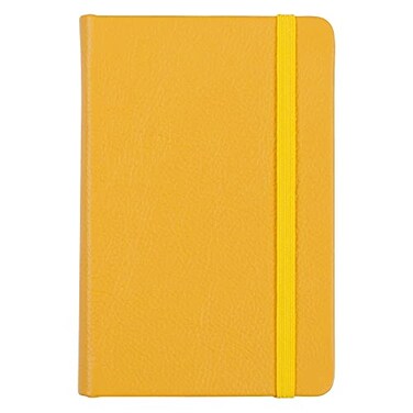 Leatherpress Leather Pocket Notebook Writing Journal FullGrain Leather Narrow Ruled Paper Notebooks for Work School Butter Yellow 57 x 38