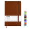 Wiisdatek Notebook Journal Lined Leather Hard Cover100Gsm Thick Paper with Inner Pocket for Writing Note Taking Office School5825Brown