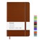Wiisdatek Notebook Journal Lined Leather Hard Cover100Gsm Thick Paper with Inner Pocket for Writing Note Taking Office School5825Brown