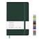 Wiisdatek Notebook Journal Lined Leather Hard Cover100Gsm Thick Paper with Inner Pocket for Writing Note Taking Office School5825Dark green