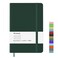 Wiisdatek Notebook Journal Lined Leather Hard Cover100Gsm Thick Paper with Inner Pocket for Writing Note Taking Office School5825Dark green