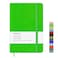 Wiisdatek Notebook Journal Lined Leather Hard Cover100Gsm Thick Paper with Inner Pocket for Writing Note Taking Office School5825Green
