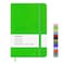 Wiisdatek Notebook Journal Lined Leather Hard Cover100Gsm Thick Paper with Inner Pocket for Writing Note Taking Office School5825Green