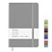 Wiisdatek Notebook Journal Lined Leather Hard Cover100Gsm Thick Paper with Inner Pocket for Writing Note Taking Office School5825Grey