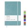 Wiisdatek Notebook Journal Lined Leather Hard Cover100Gsm Thick Paper with Inner Pocket for Writing Note Taking Office School5825Light blue
