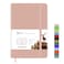 Wiisdatek Notebook Journal Lined Leather Hard Cover100Gsm Thick Paper with Inner Pocket for Writing Note Taking Office School5825Pink