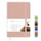 Wiisdatek Notebook Journal Lined Leather Hard Cover100Gsm Thick Paper with Inner Pocket for Writing Note Taking Office School5825Pink