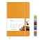 Wiisdatek Notebook Journal Lined Leather Hard Cover100Gsm Thick Paper with Inner Pocket for Writing Note Taking Office School5825Yellow