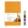 Wiisdatek Notebook Journal Lined Leather Hard Cover100Gsm Thick Paper with Inner Pocket for Writing Note Taking Office School5825Yellow