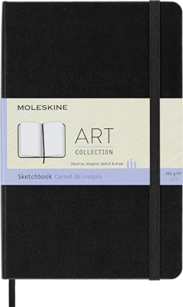 Moleskine Art Sketchbook Hard Cover Medium 45 x 7 PlainBlank Black 88 Pages