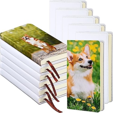 Jetec Sublimation Journal Blank Notebooks Faux Leather Journal Notebooks Small Notebook Notepad A6 Cute Hardcover Blank Notebook for Back to School Office Supplies 200 Pages diy12 Packs
