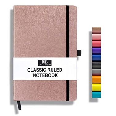 R B RICCO RICCO BELLO Lined Journal Notebook Rose Gold 57 x 84Inches