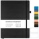 MALEDEN College Ruled Notebook A4 Hardcover Leather Notebook for Work Lined Notebook Journal for Women Men 192 Thick Paper Lay Flat Large Notebook with 2 Pockets Professional Business Notebook Black