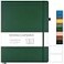 MALEDEN College Ruled Notebook A4 Hardcover Leather Notebook for Work Lined Notebook Journal for Women Men 192 Thick Paper Lay Flat Large Notebook with 2 Pockets Professional Business Notebook Green