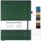 MALEDEN College Ruled Notebook A4 Hardcover Leather Notebook for Work Lined Notebook Journal for Women Men 192 Thick Paper Lay Flat Large Notebook with 2 Pockets Professional Business Notebook Green
