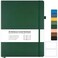MALEDEN College Ruled Notebook A4 Hardcover Leather Notebook for Work Lined Notebook Journal for Women Men 192 Thick Paper Lay Flat Large Notebook with 2 Pockets Professional Business Notebook Green