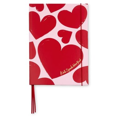 kate spade new york Take Note XL Notebook Journal Vegan Leather Hardcover Journal Diary Includes 168 Lined Pages 11 x 7 Writing Pad Sweet Hearts
