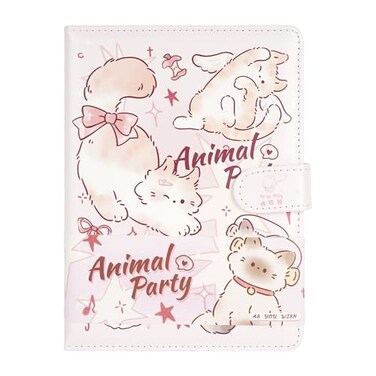Zeph Hosea Cute Cartoon Notebook Kawaii Journal Notebook Japanese Sketchbook Leather Cover Diary Notepad Travel NotebookPink