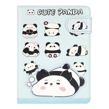 Zeph Hosea Cute Cartoon Notebook Kawaii Journal Notebook Japanese Sketchbook Leather Cover Diary Notepad Travel NotebookBlue