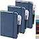 NIRMIRO Pocket Notebook Journals 3 Pack Mini Small Notebooks for Work Leather Cover Notepad with 3 pens Elastic Closure Blue