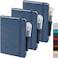 NIRMIRO Pocket Notebook Journals 3 Pack Mini Small Notebooks for Work Leather Cover Notepad with 3 pens Elastic Closure Blue