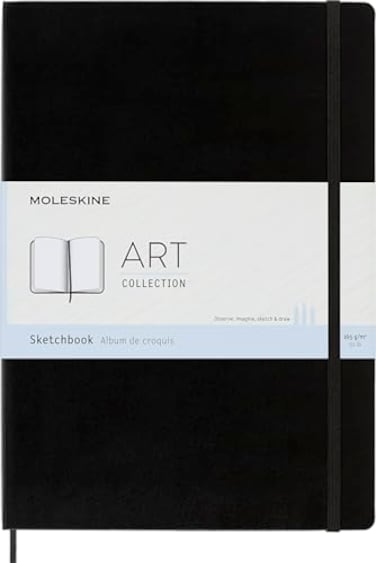Moleskine Art Sketchbook Hard Cover A4 825 x 1175 PlainBlank Black 96 Pages