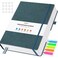 OFFIGIFT Graph Paper Notebook 312 Numbered Pages A5 Hardcover Leather Journal 100gsm No Bleed Grid Paper Notebook with Index Pages Grid Notebook for Graphing Notes Math 575 x 838 Grey Blue