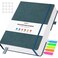 OFFIGIFT Graph Paper Notebook 312 Numbered Pages A5 Hardcover Leather Journal 100gsm No Bleed Grid Paper Notebook with Index Pages Grid Notebook for Graphing Notes Math 575 x 838 Grey Blue
