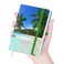HUAMXE Small Notebook Mini Pocket Journal A6 57 x 39 Leather Hardcover Journal with Pen Holder 160 Thick Papers Cute Lined Notebook Small Notepad for Women Writing Work Travel Coconut Trees