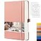 EMSHOI A5 Dotted Notebook Hardcover Leather Journal 256 Pages 120gsm Thick Paper A5 Journal 575x838 16 Perforated Pages Inner Pocket Durable Dot Grid Notebook for Bullet Journaling Pink