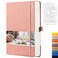 EMSHOI A5 Dotted Notebook Hardcover Leather Journal 256 Pages 120gsm Thick Paper A5 Journal 575x838 16 Perforated Pages Inner Pocket Durable Dot Grid Notebook for Bullet Journaling Pink