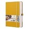 EMSHOI Graph Paper Notebook 256 Pages A5 Graph NotebookJournal Square Grid Notebooks for Work 120gsm Thick Paper Executive Hardcover Leather Inner Pocket Pen Loop 575 838Yellow