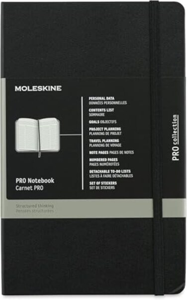 Moleskine Professional Notebook Large Black Hard Cover 5 x 825
