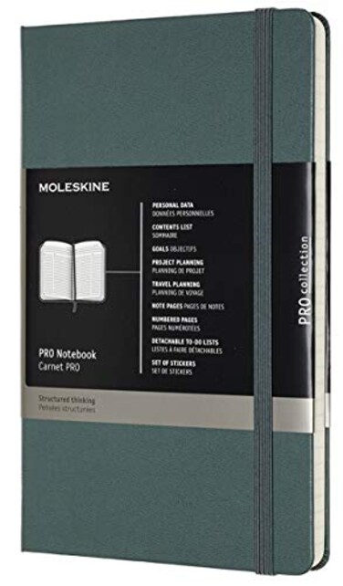 Moleskine Professional Notebook Large Forest Green Hard Cover 5 x 825