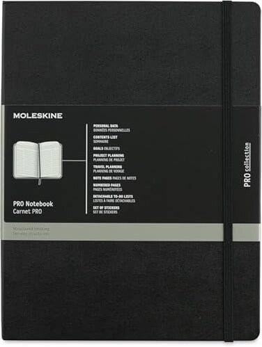 Moleskine Professional Notebook XL Black Hard Cover 75 x 975