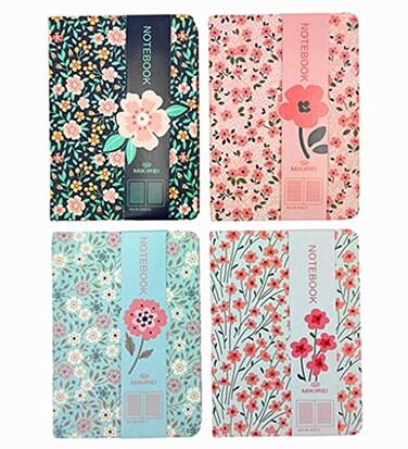 ALIMITOPIA 4 Pack Hardcover Notebook JournalRuled Pocket Small Notebook Hardback Book Notepad Diary Memo Steno PlannerA6 Size57x4196 SheetsRuled Pages Floral patternA