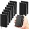 Qeeenar 10 Pcs Mini Black Leather Pocket Notebook Bulk 4 x 25 Inch Small Journal Note Book 50 Sheets Hardcover Tiny Notepad Lined for Office Home School Writing Supplies