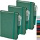 NIRMIRO 3 Pack Pocket Notebook Journals Mini Small Leather Lined Journal Notebooks for Note Taking Small Notepad with Pen Holder Dark Green