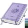 EMSHOI A5 Dotted Notebook Journal 320 Pages 100gsm Thick Dotted Paper Hardcover Leather Journal with Pen Holder Inner Pocket Dot Grid Notebook for Journaling 575x838 Light Purple